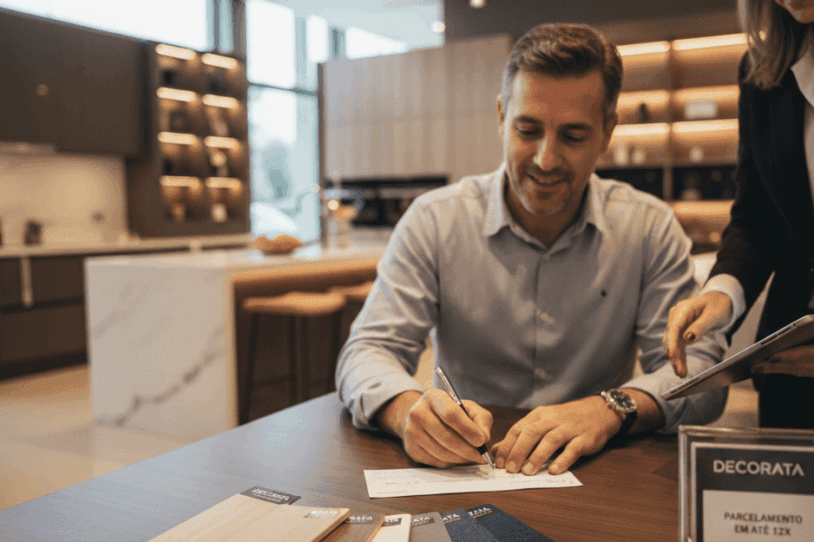 Cozinha planejada Decorata - pagamento parcelado compre móveis planejados com cheque